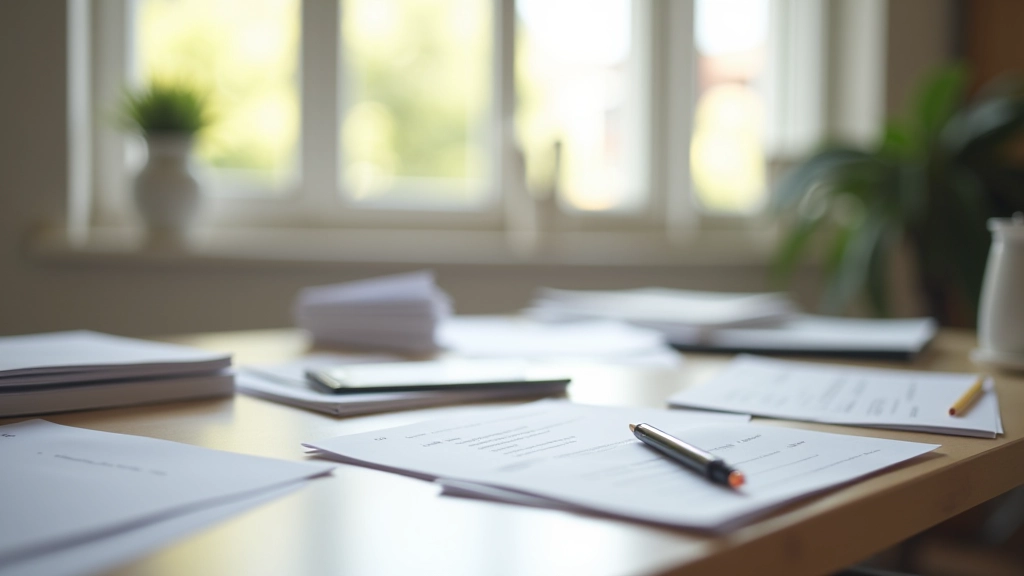 Espace de travail organisé avec dossiers et documents administratifs français