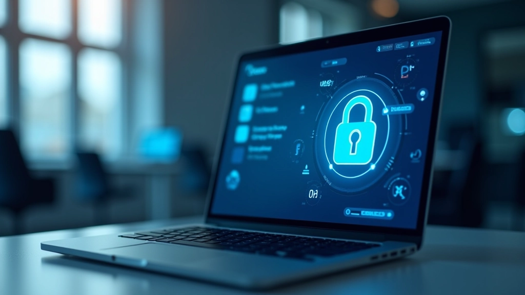 Symbole de cadenas et écran montrant des mesures de sécurité pour la protection des documents numériques